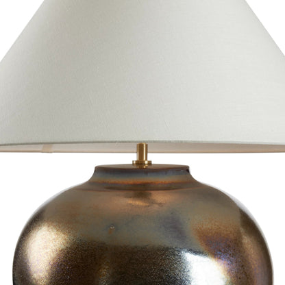 Borgia Lamp by Wildwood in reactive gold glaze. Made from unique in a modern style.