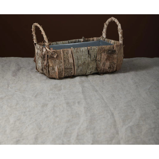 Banded Birch Basket by Accent Decor in natural. Made from wood in a cottage & farmhouse style.