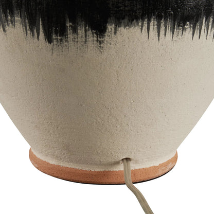 Enzo Lamp by Wildwood in black, white drip, reactive glaze. Made from unique in a modern style.