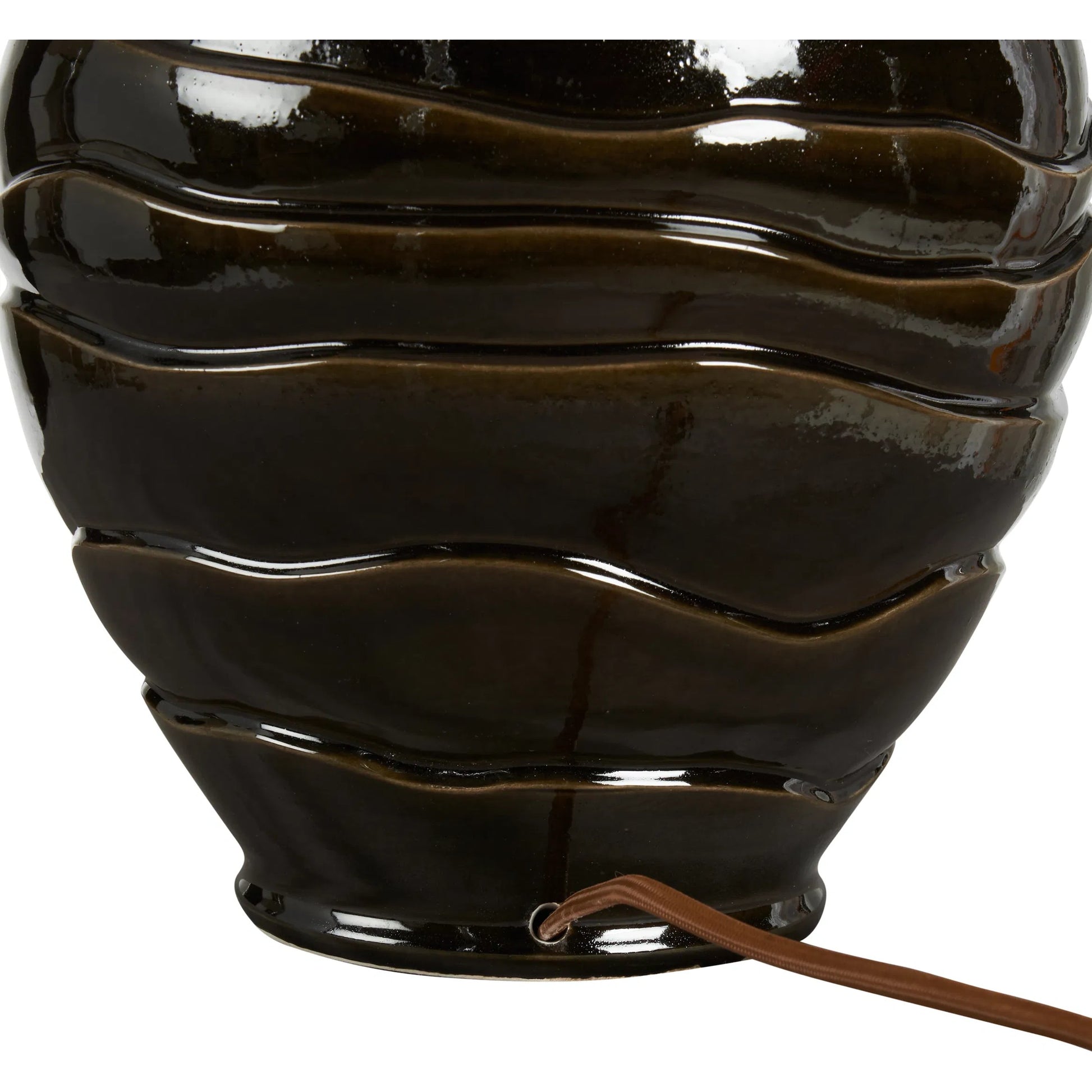 Cono Lamp by Wildwood in greenish brown glaze. Made from unique in a modern style.