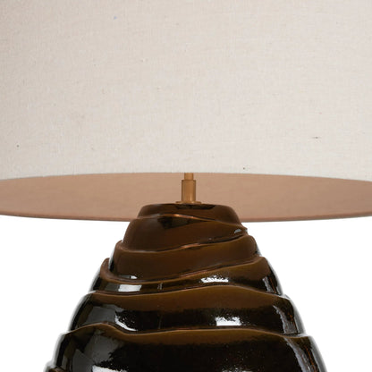 Cono Lamp by Wildwood in greenish brown glaze. Made from unique in a modern style.