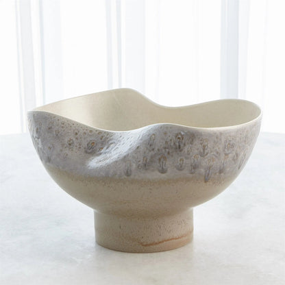 Cream Rises Dented Vase by Global Views in cream and ivory. Made from unique in a modern style.