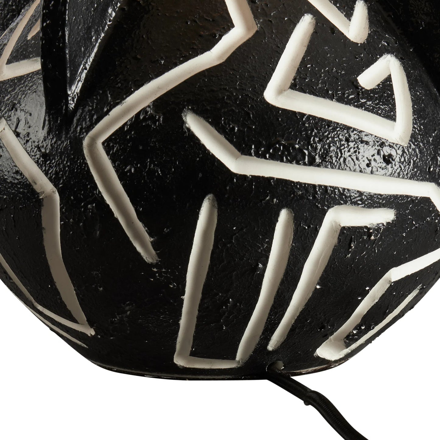 003 SI-2388001 | Closeup | Loris Lamp by Wildwood in rough black glaze, white. Made from unique in a eclectic & global style.
