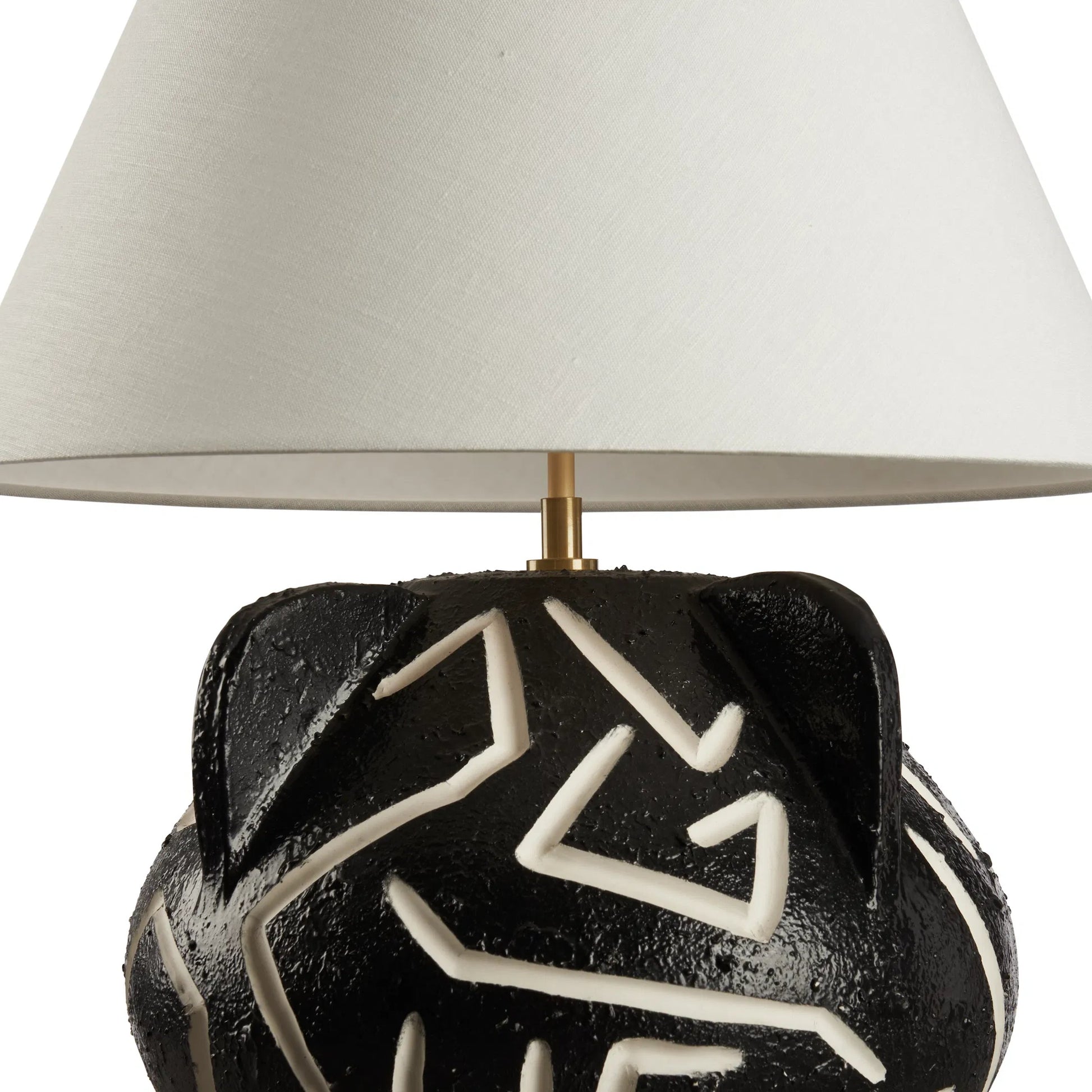 Loris Lamp by Wildwood in rough black glaze, white. Made from unique in a eclectic & global style.