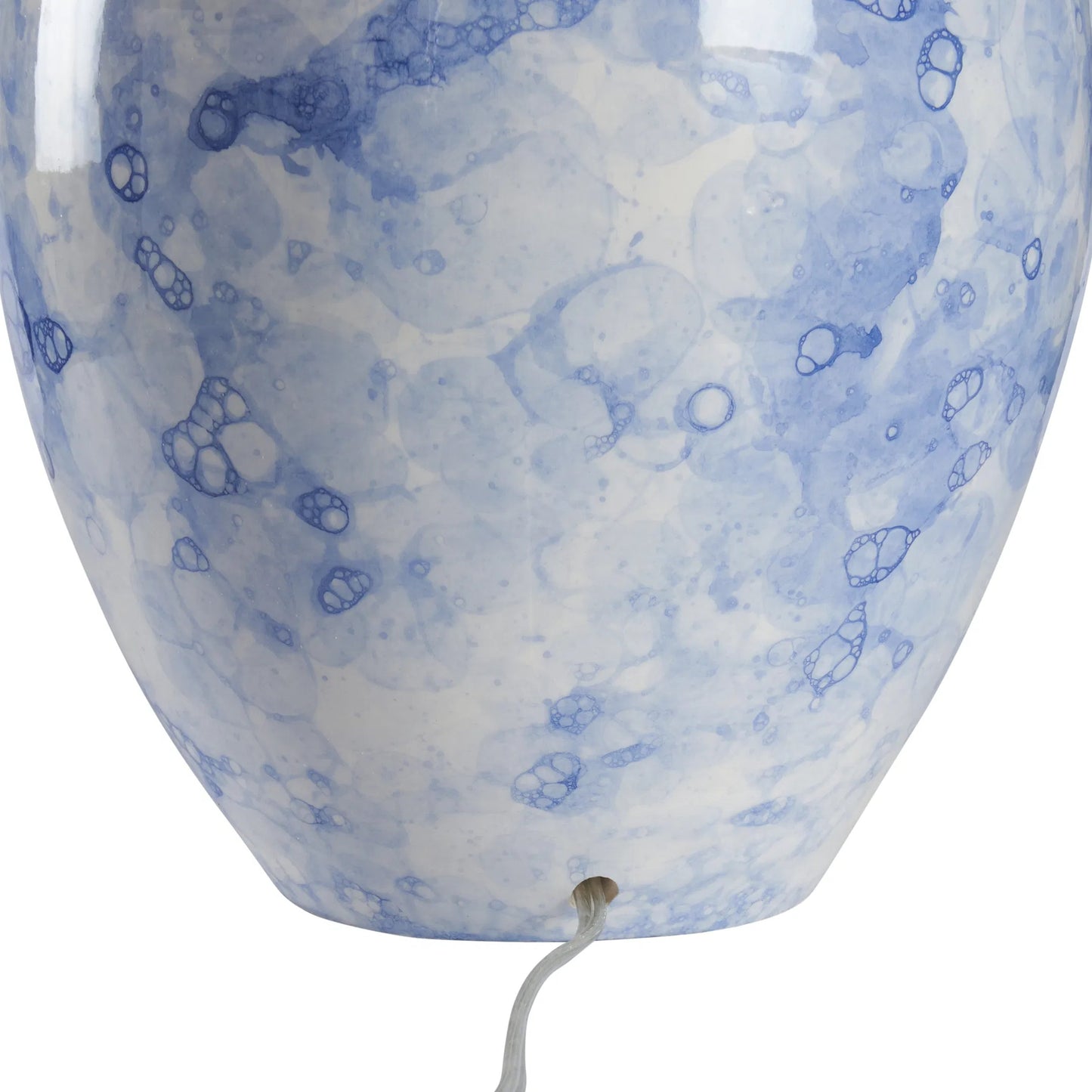 003 SI-2387948 | Closeup | Cino Lamp by Wildwood in blue bubble glaze. Made from unique in a eclectic & global style.