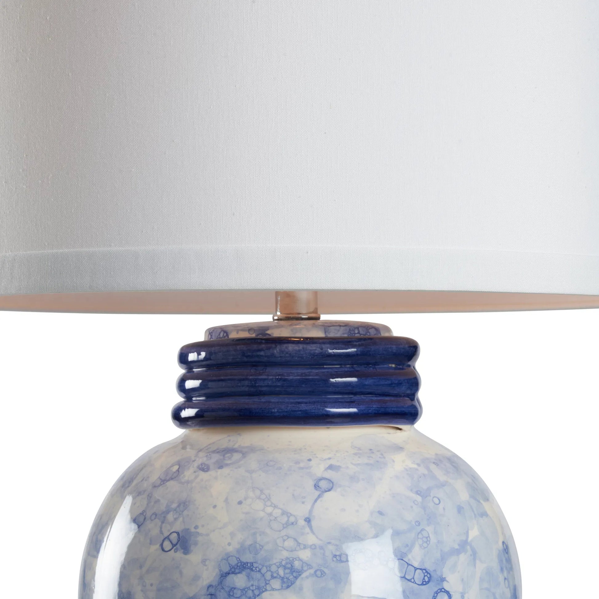 Cino Lamp by Wildwood in blue bubble glaze. Made from unique in a eclectic & global style.
