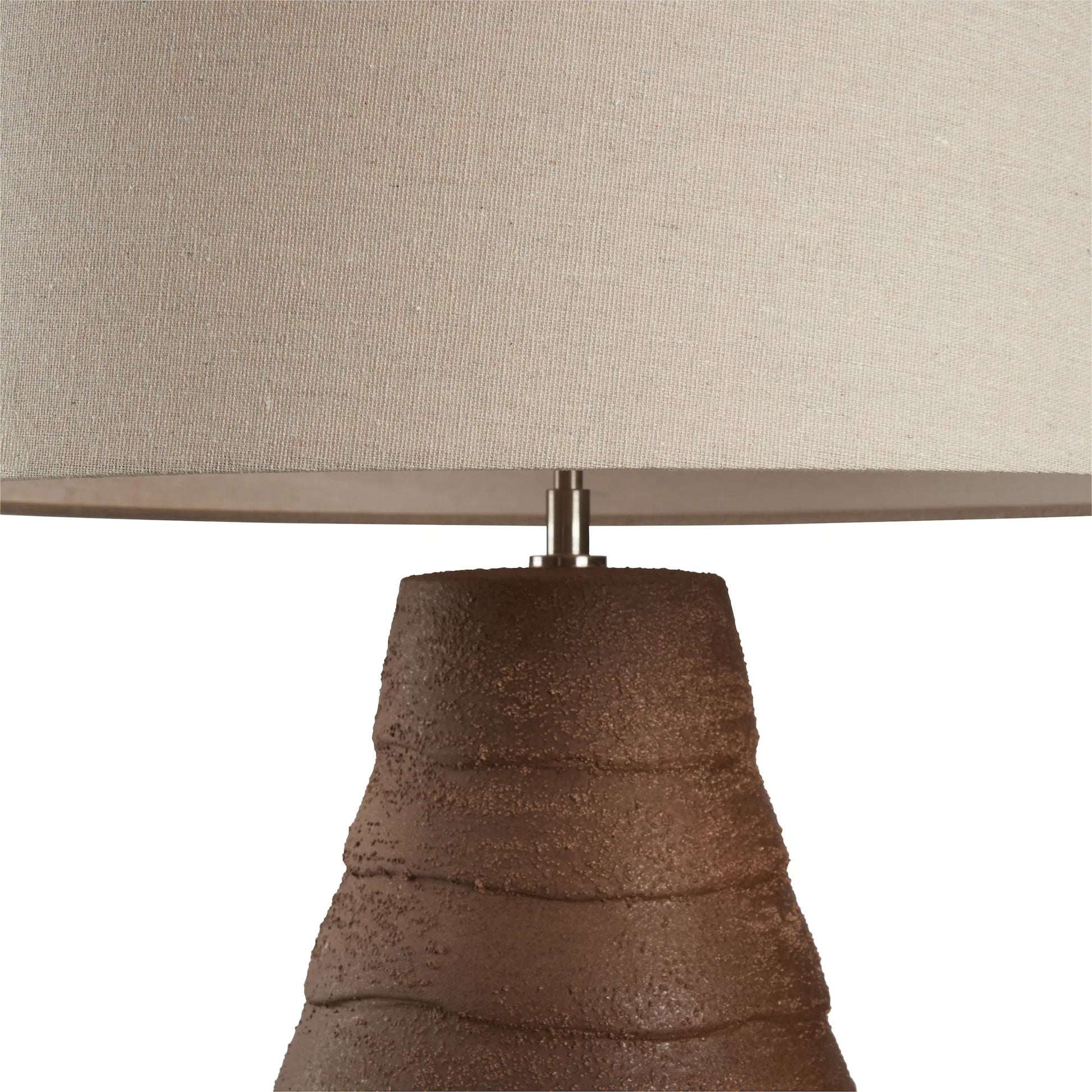 Vespucci Lamp by Wildwood in brown sand glaze. Made from unique in a transitional style.