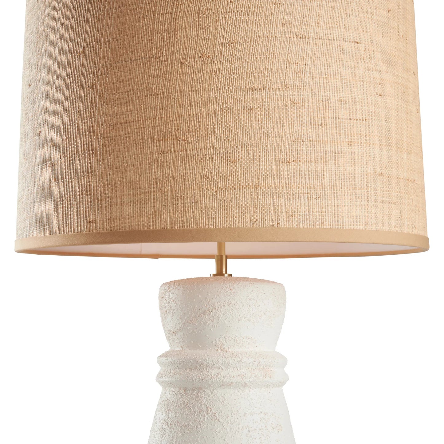 004 SI-2387892 | Closeup | Agazio Lamp by Wildwood in bianco sabbiato. Made from unique in a transitional style.