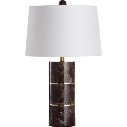 Kamden Lamp by Wildwood in natural red marble. Made from unique in a unique style.