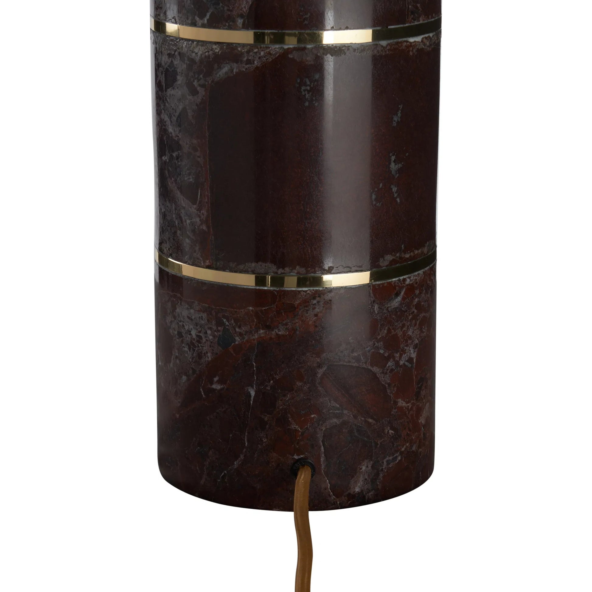Kamden Lamp by Wildwood in natural red marble. Made from unique in a unique style.