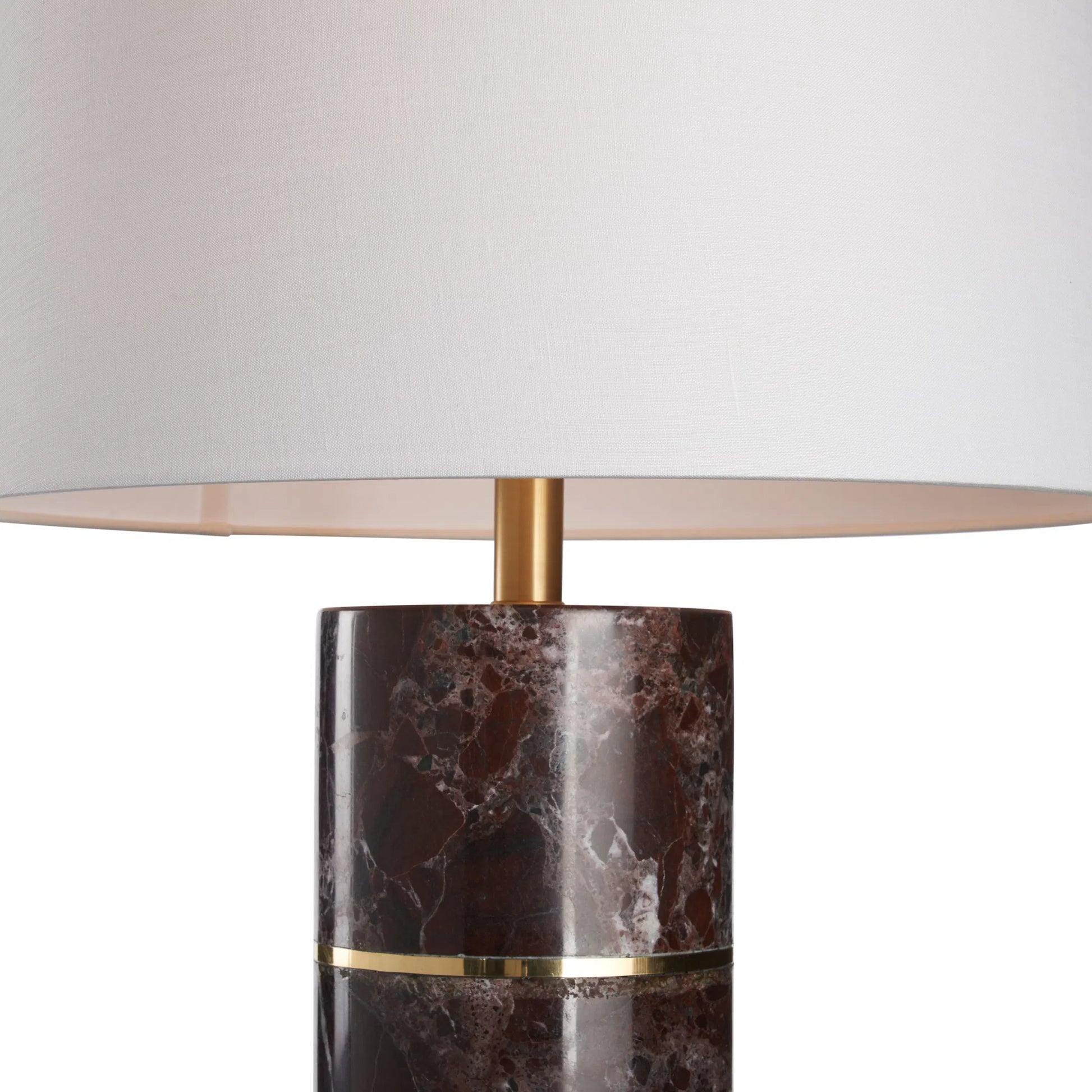 Kamden Lamp by Wildwood in natural red marble. Made from unique in a unique style.