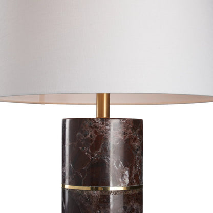 Kamden Lamp by Wildwood in natural red marble. Made from unique in a unique style.