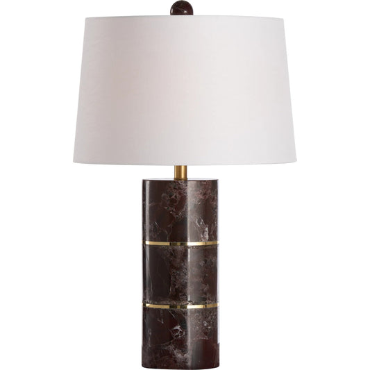 Kamden Lamp by Wildwood in natural red marble. Made from unique in a unique style.