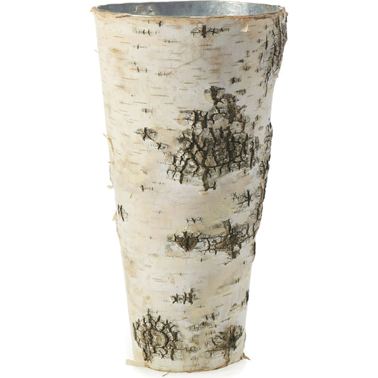 Birch Vase with Zinc by Accent Decor in natural. Made from wood in a rustic style.