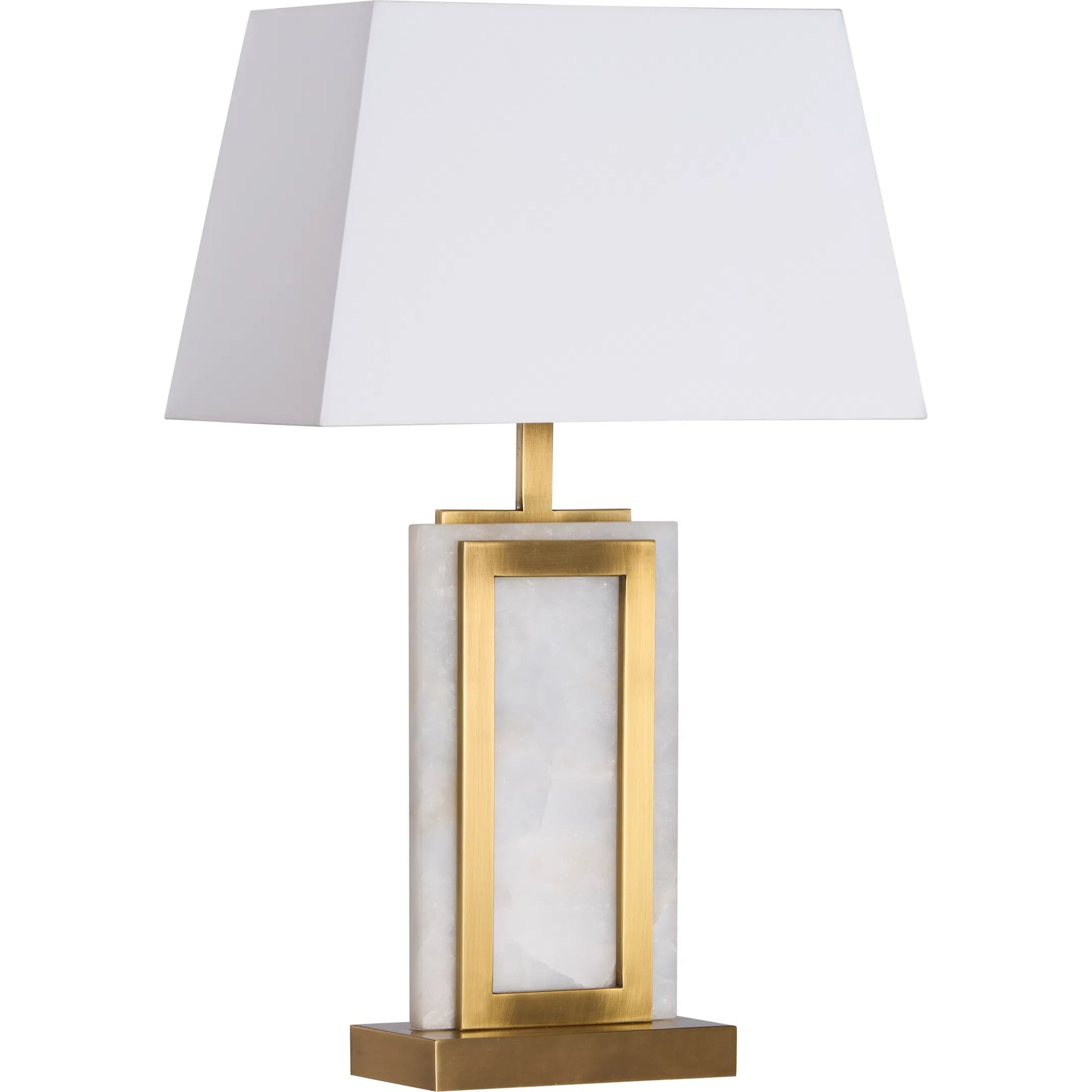 Hopewell Lamp by Wildwood in natural white, antique brass. Made from unique in a unique style.