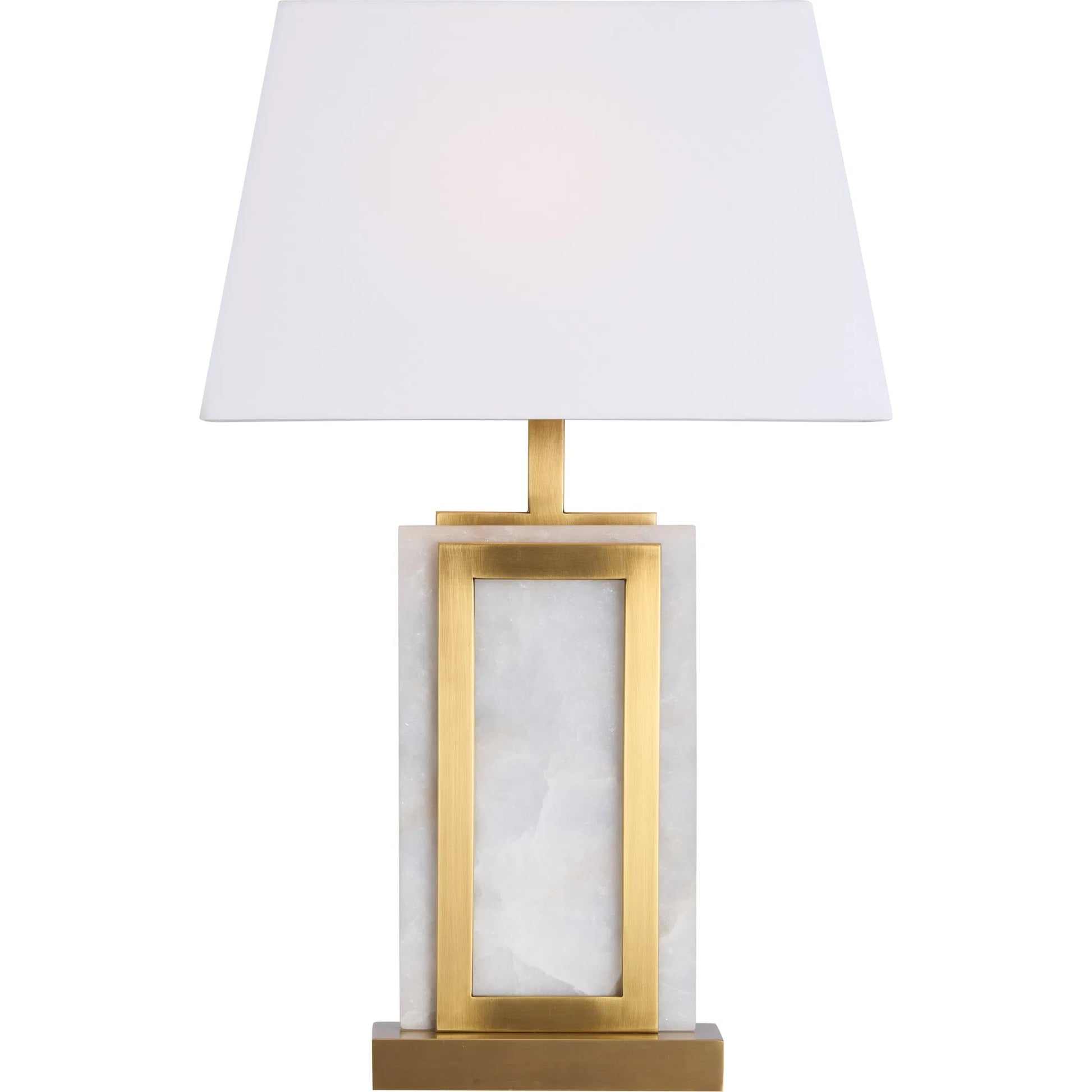 Hopewell Lamp by Wildwood in natural white, antique brass. Made from unique in a unique style.