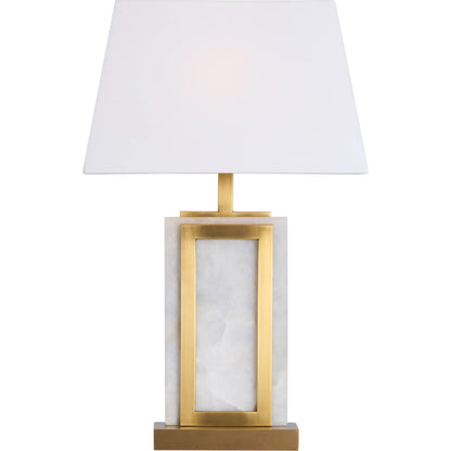Hopewell Lamp by Wildwood in natural white, antique brass. Made from unique in a unique style.