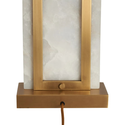 Hopewell Lamp by Wildwood in natural white, antique brass. Made from unique in a unique style.