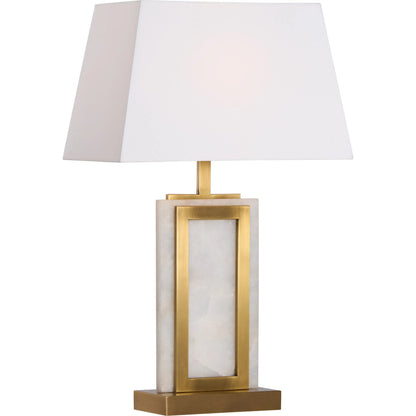 Hopewell Lamp by Wildwood in natural white, antique brass. Made from unique in a unique style.