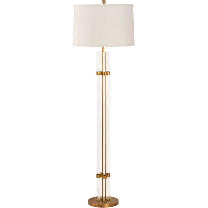 Jefferson Floor Lamp by Wildwood in clear, antique brass. Made from unique in a unique style.