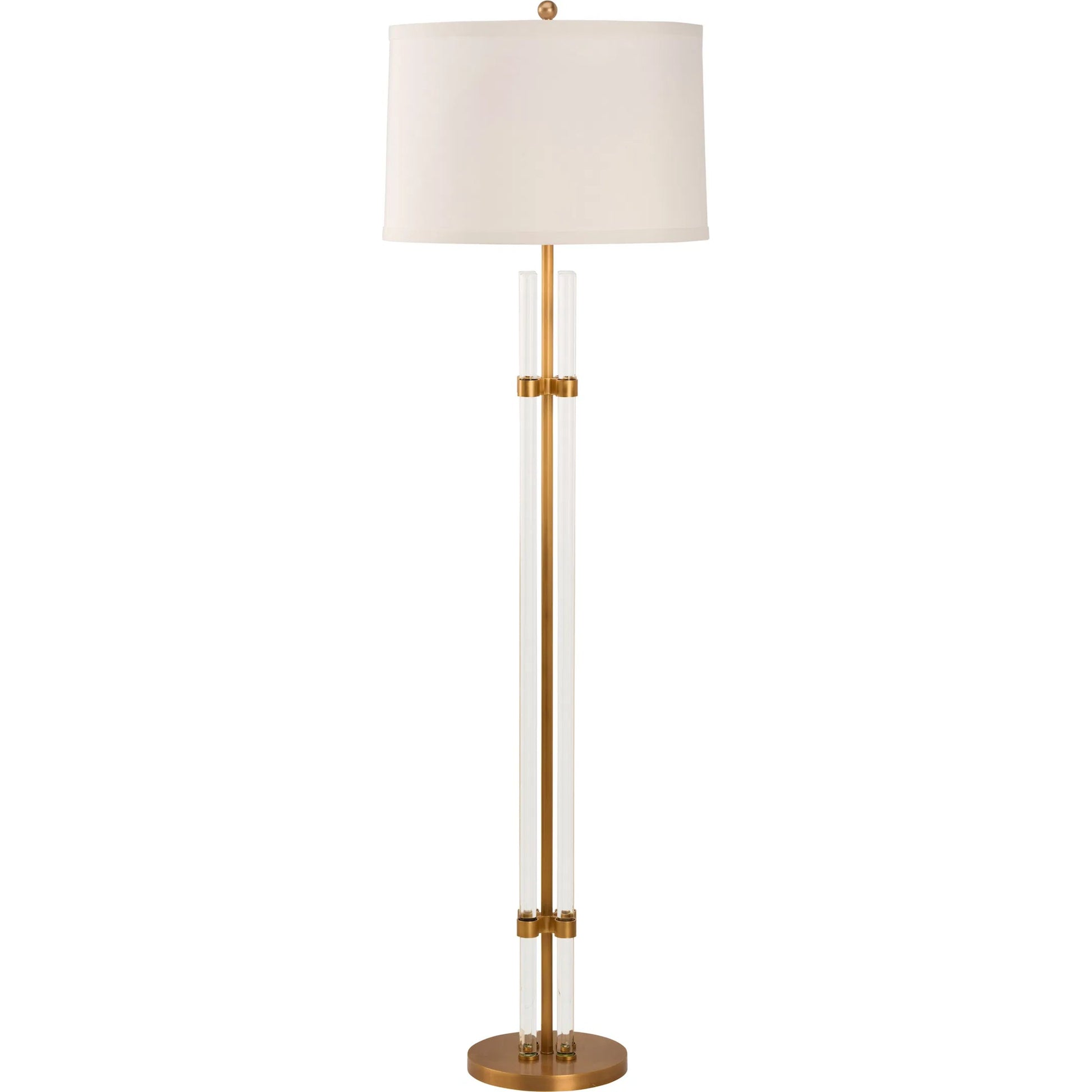Jefferson Floor Lamp by Wildwood in clear, antique brass. Made from unique in a unique style.