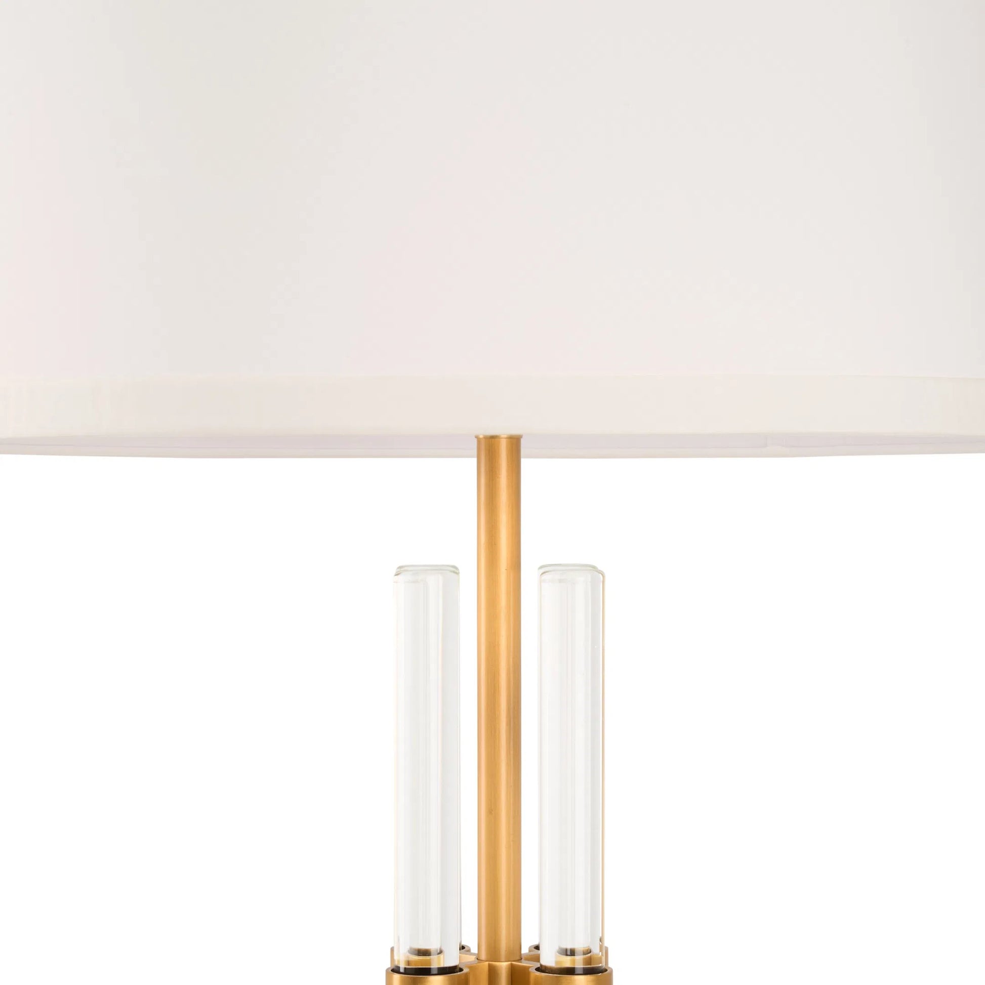 Jefferson Floor Lamp by Wildwood in clear, antique brass. Made from unique in a unique style.