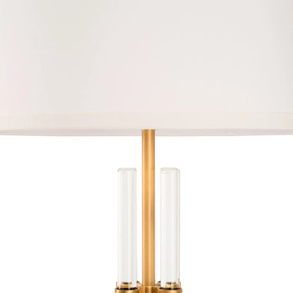 Jefferson Floor Lamp by Wildwood in clear, antique brass. Made from unique in a unique style.