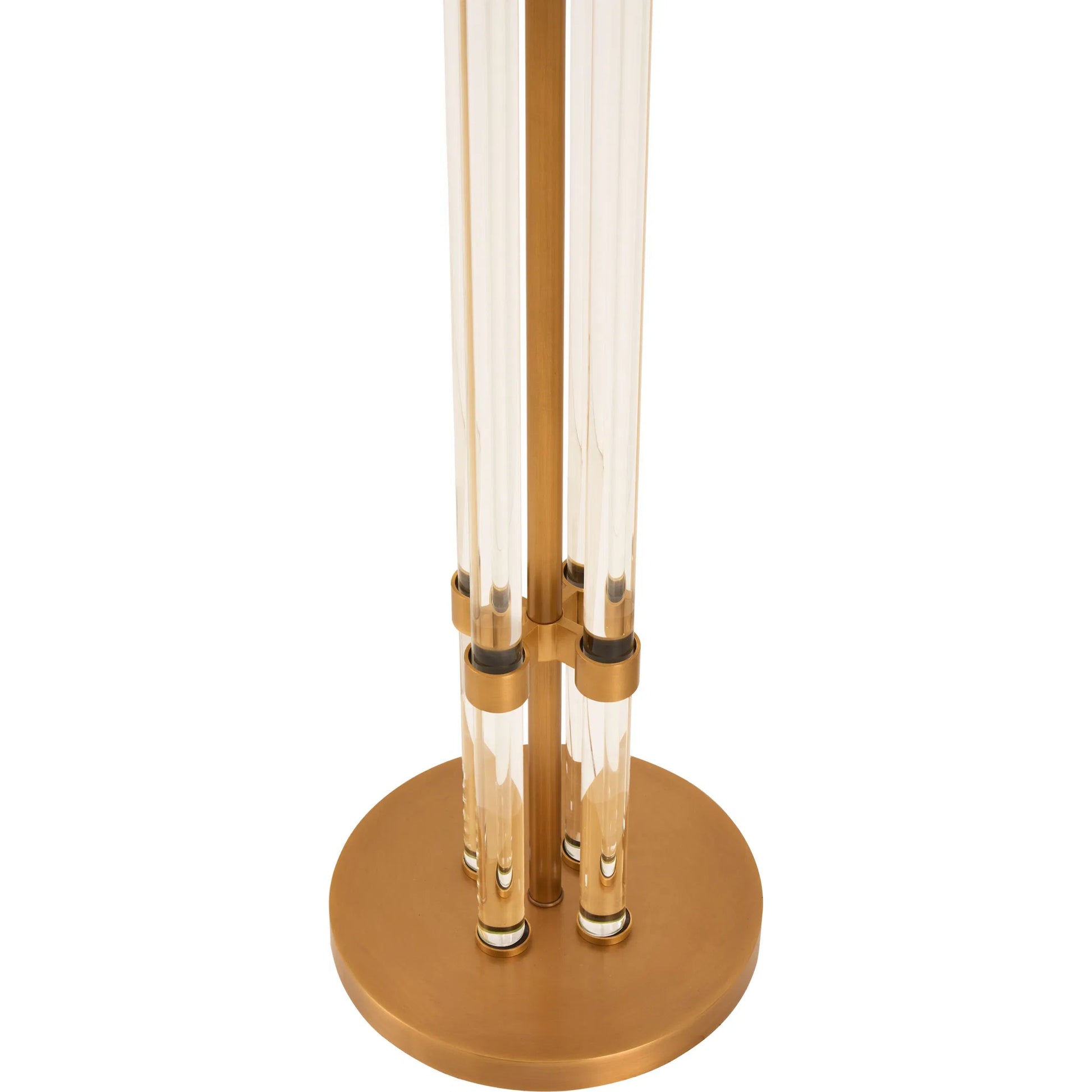 Jefferson Floor Lamp by Wildwood in clear, antique brass. Made from unique in a unique style.