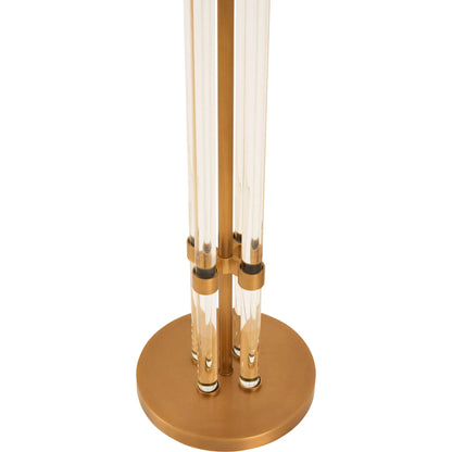 Jefferson Floor Lamp by Wildwood in clear, antique brass. Made from unique in a unique style.
