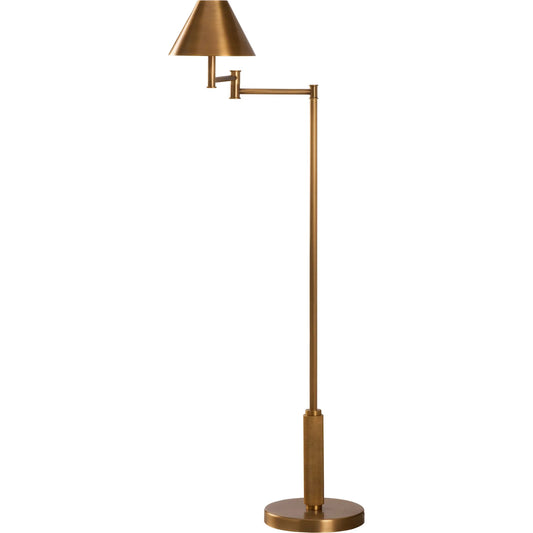 Woodbury Floor Lamp by Wildwood in antique brass. Made from unique in a unique style.