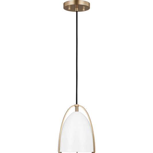 Norman White One Light Mini-Pendant by Visual Comfort & Co.. Made from steel in a unique style.