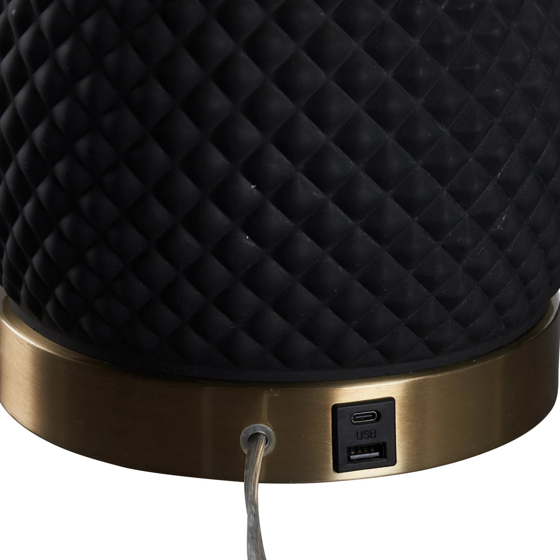 Hester Lamp by Wildwood in black, antique brass. Made from unique in a modern style.