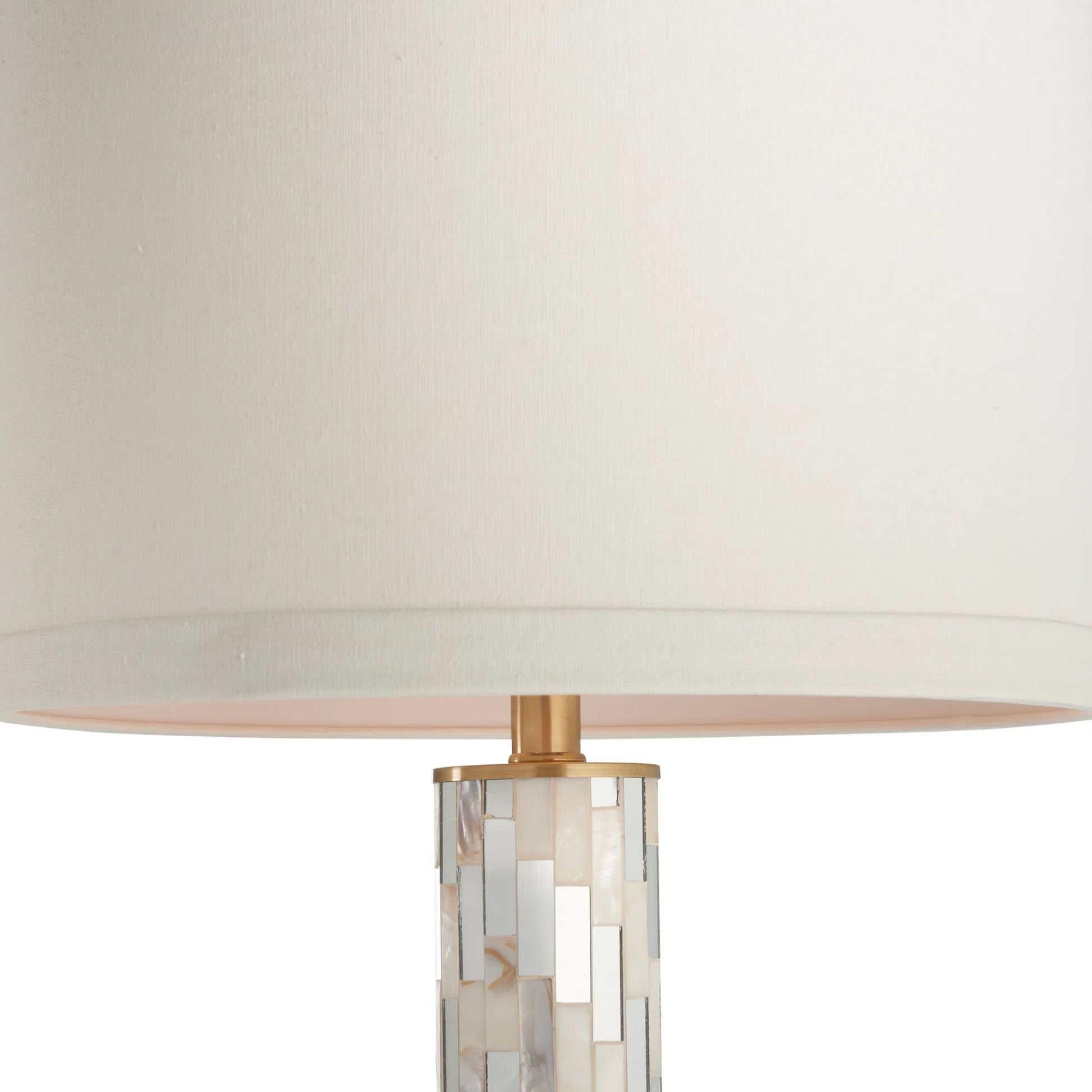 Simmons Table Lamp by Wildwood in natural brown, cream, antique brass. Made from unique in a modern style.