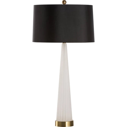 Ava Lamp by Wildwood in frosted, antique brass. Made from unique in a modern style.
