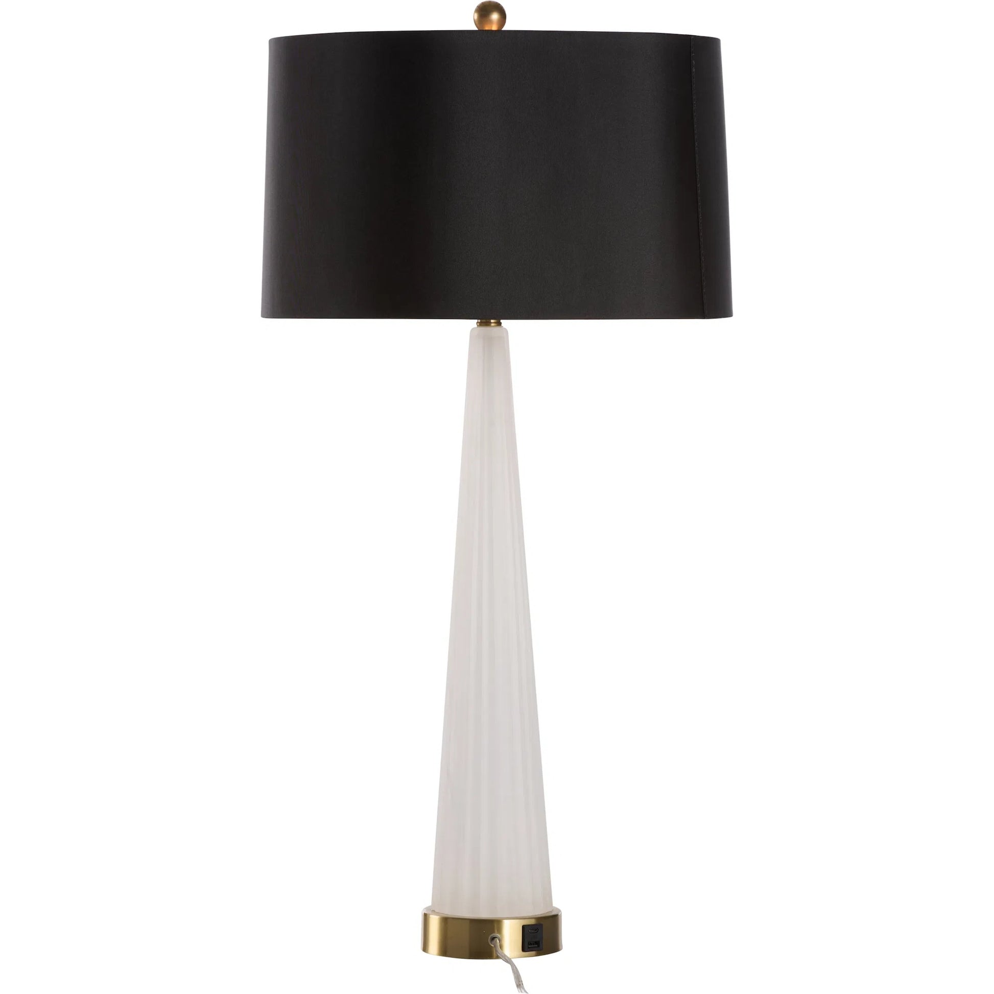 Ava Lamp by Wildwood in frosted, antique brass. Made from unique in a modern style.