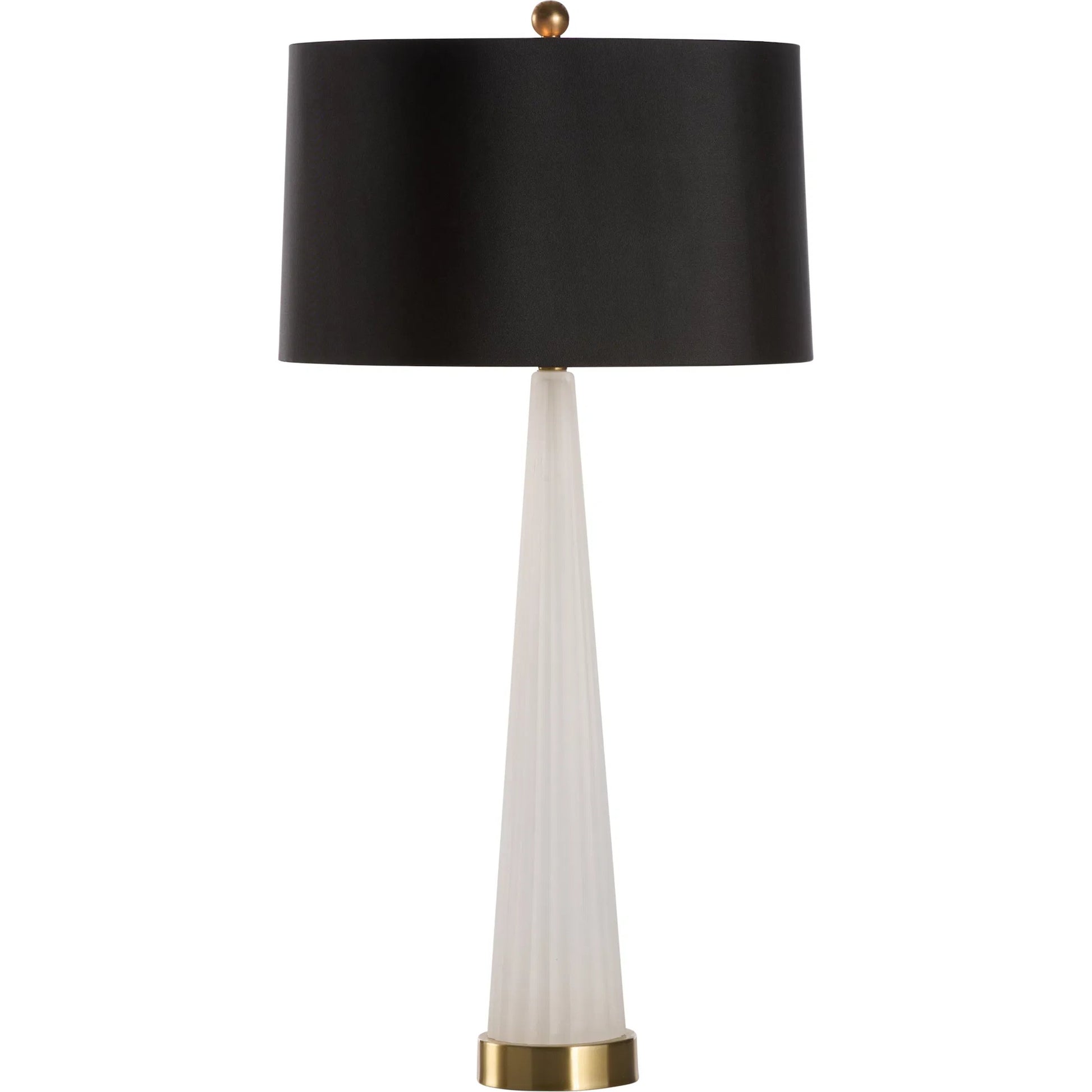 Ava Lamp by Wildwood in frosted, antique brass. Made from unique in a modern style.