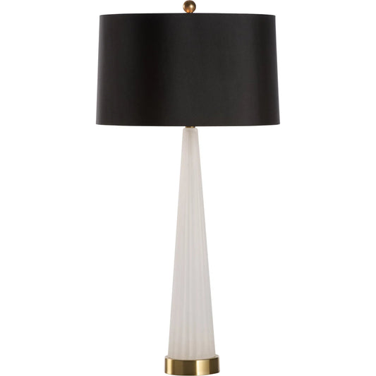 Ava Lamp by Wildwood in frosted, antique brass. Made from unique in a unique style.