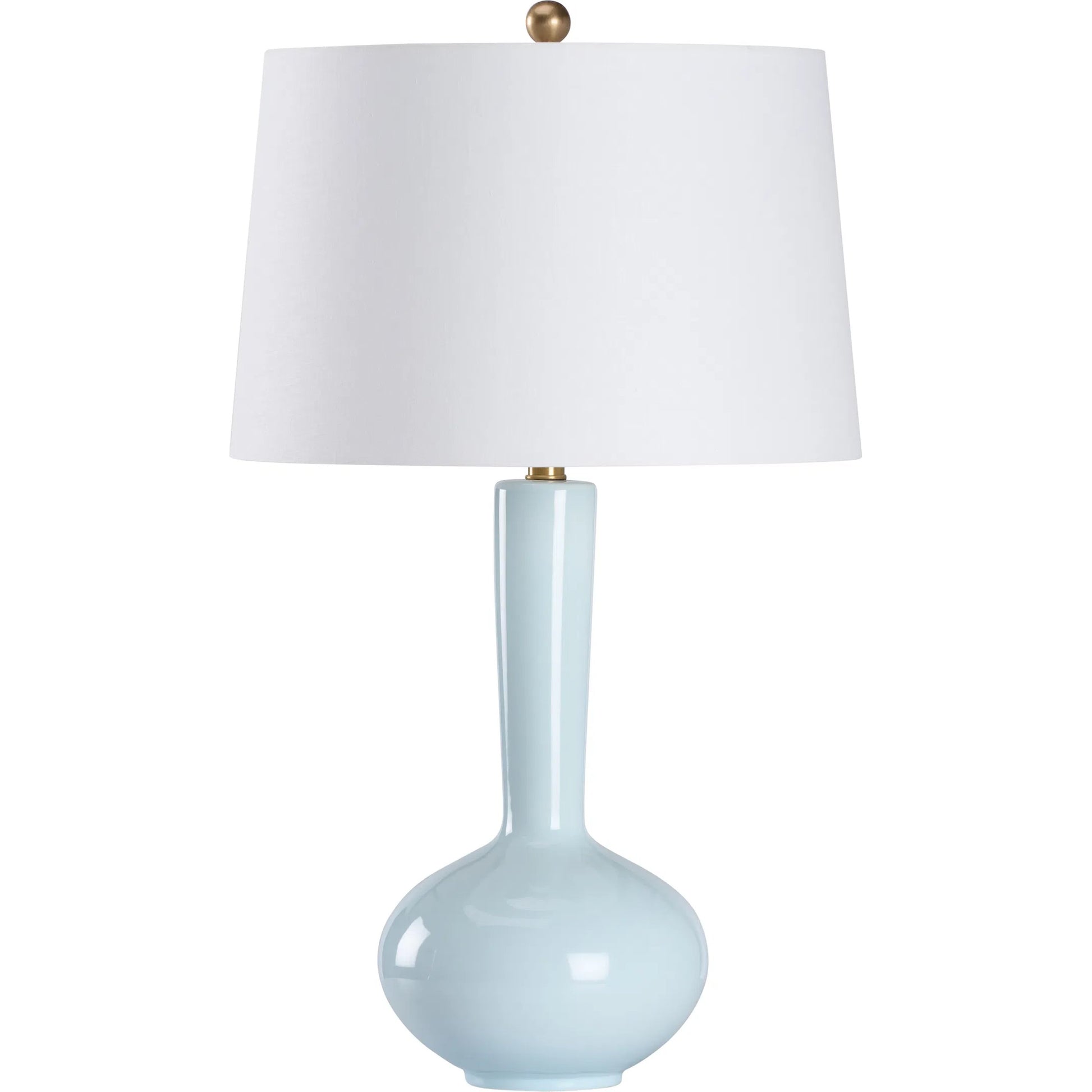 Darcy Lamp by Wildwood in light blue glaze. Made from unique in a unique style.