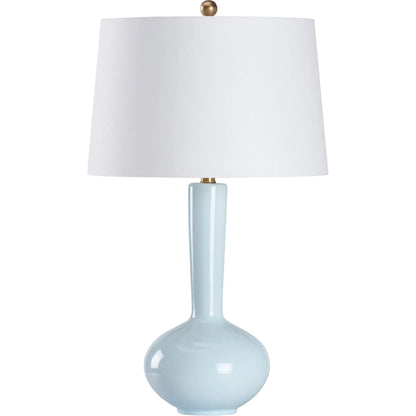 Darcy Lamp by Wildwood in light blue glaze. Made from unique in a unique style.