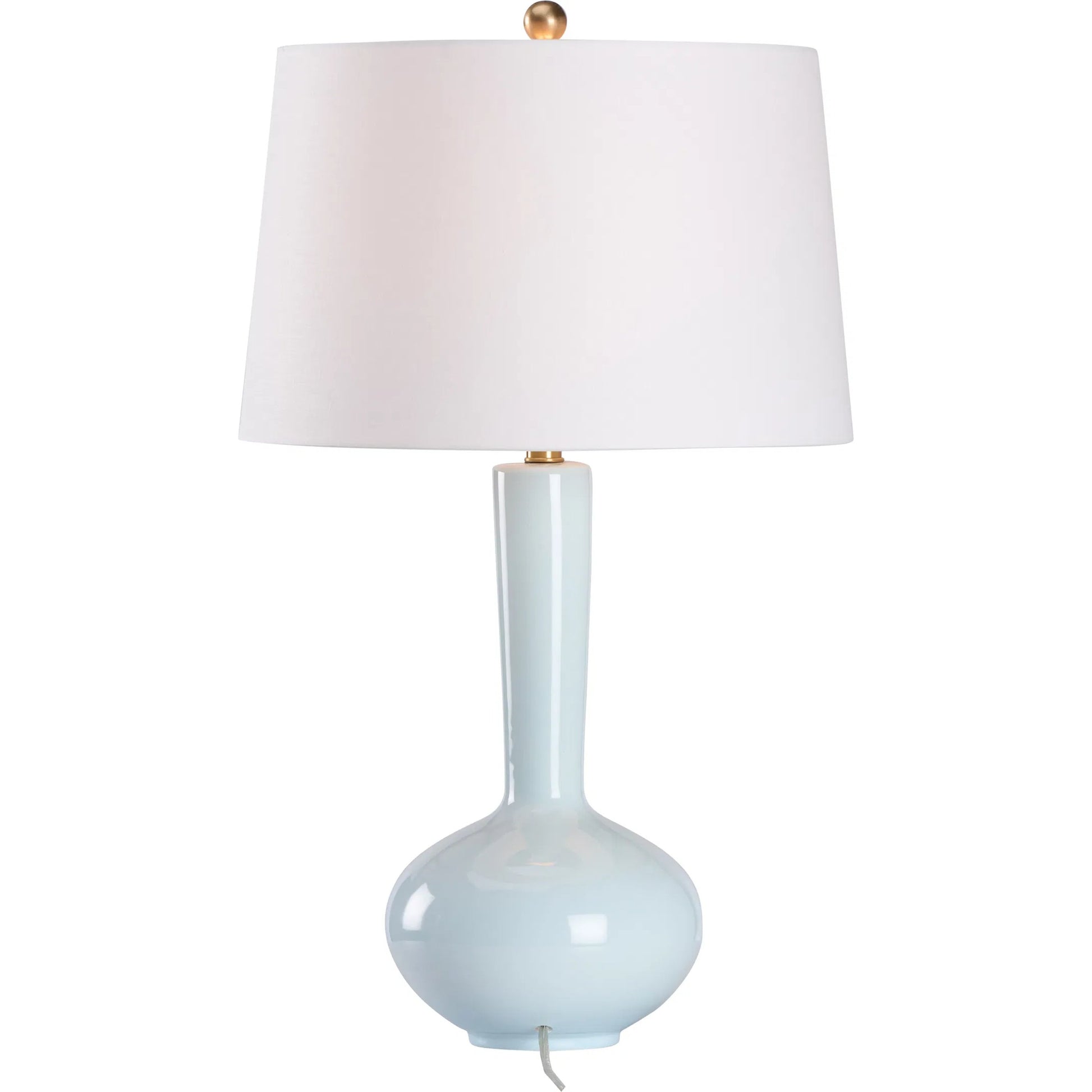 Darcy Lamp by Wildwood in light blue glaze. Made from unique in a unique style.