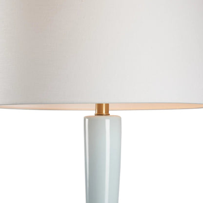 Darcy Lamp by Wildwood in light blue glaze. Made from unique in a unique style.