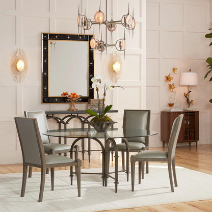 Magnolia Flower Table Lamp by Global Views in antique brass, gold. Made from brass, marble in a modern style.