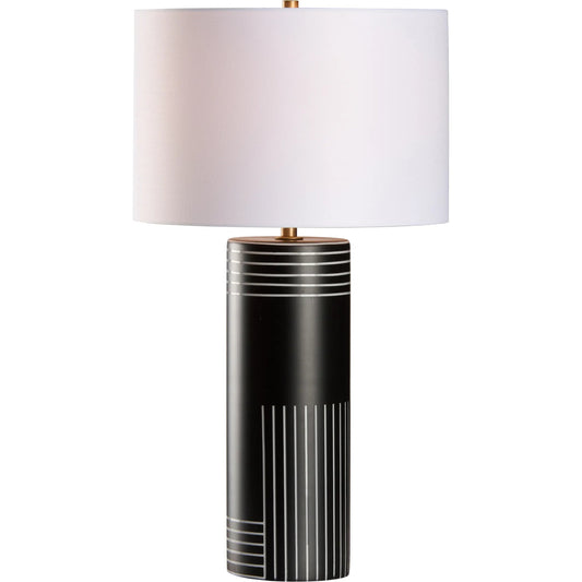 Marco Lamp by Wildwood in white, black decal. Made from unique in a unique style.