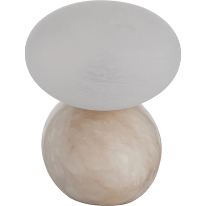 Aruna Lamp by Wildwood in travertine. Made from unique in a modern style.