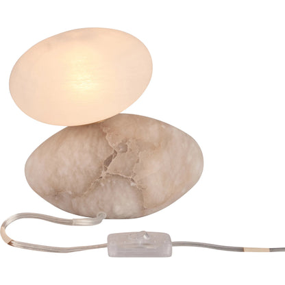 Aruna Lamp by Wildwood in travertine. Made from unique in a modern style.