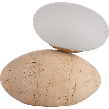 Aruna Lamp by Wildwood in travertine. Made from unique in a modern style.