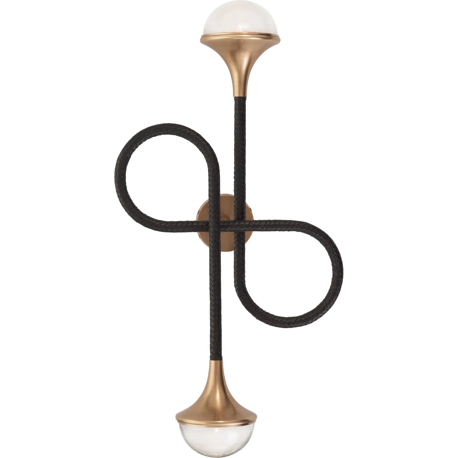Newton Sconce by Wildwood in black, antique brass, clear. Made from unique in a unique style.