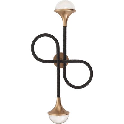 Newton Sconce by Wildwood in black, antique brass, clear. Made from unique in a unique style.