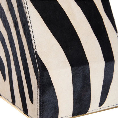 Safari Lamp by Wildwood in black, white, cream and black, white zebra print. Made from unique in a unique style.