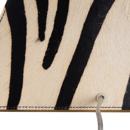 Safari Lamp by Wildwood in black, white, cream and black, white zebra print. Made from unique in a unique style.